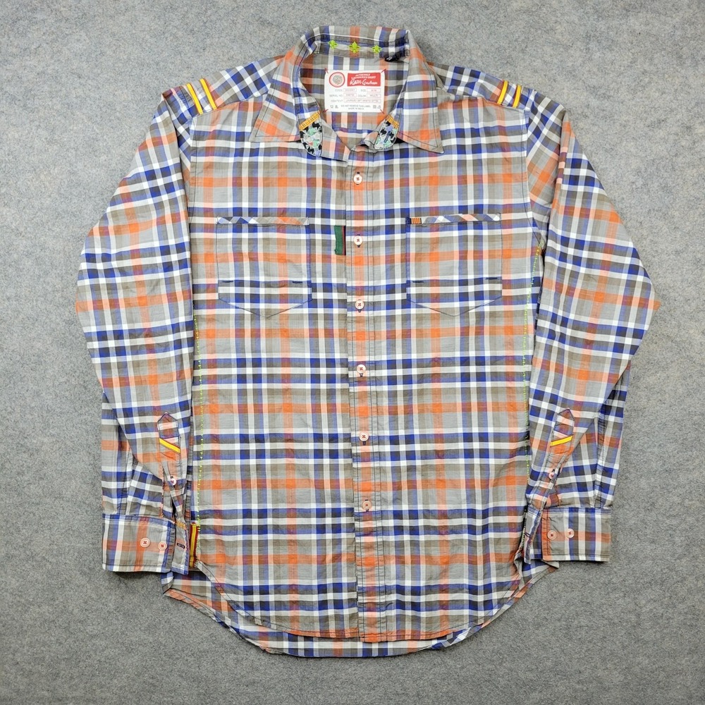 Robert Graham Shirt Mens Medium Multicolor Plaid Button Front Long Sleeve Casual